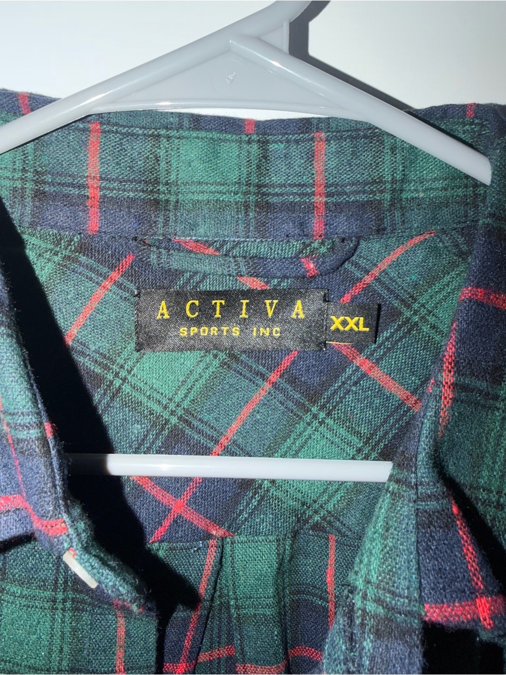 Ativa Men's Green and Pink Plaid Button-Down Shirt - Picture 2 of 2